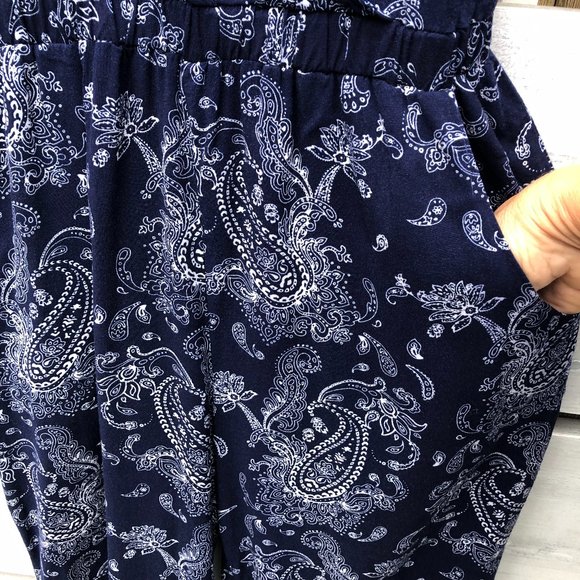 Love Tree Beachy Cottagecore Paisley Boho Hippie Jogger Jumpsuit Festival - Picture 6 of 13